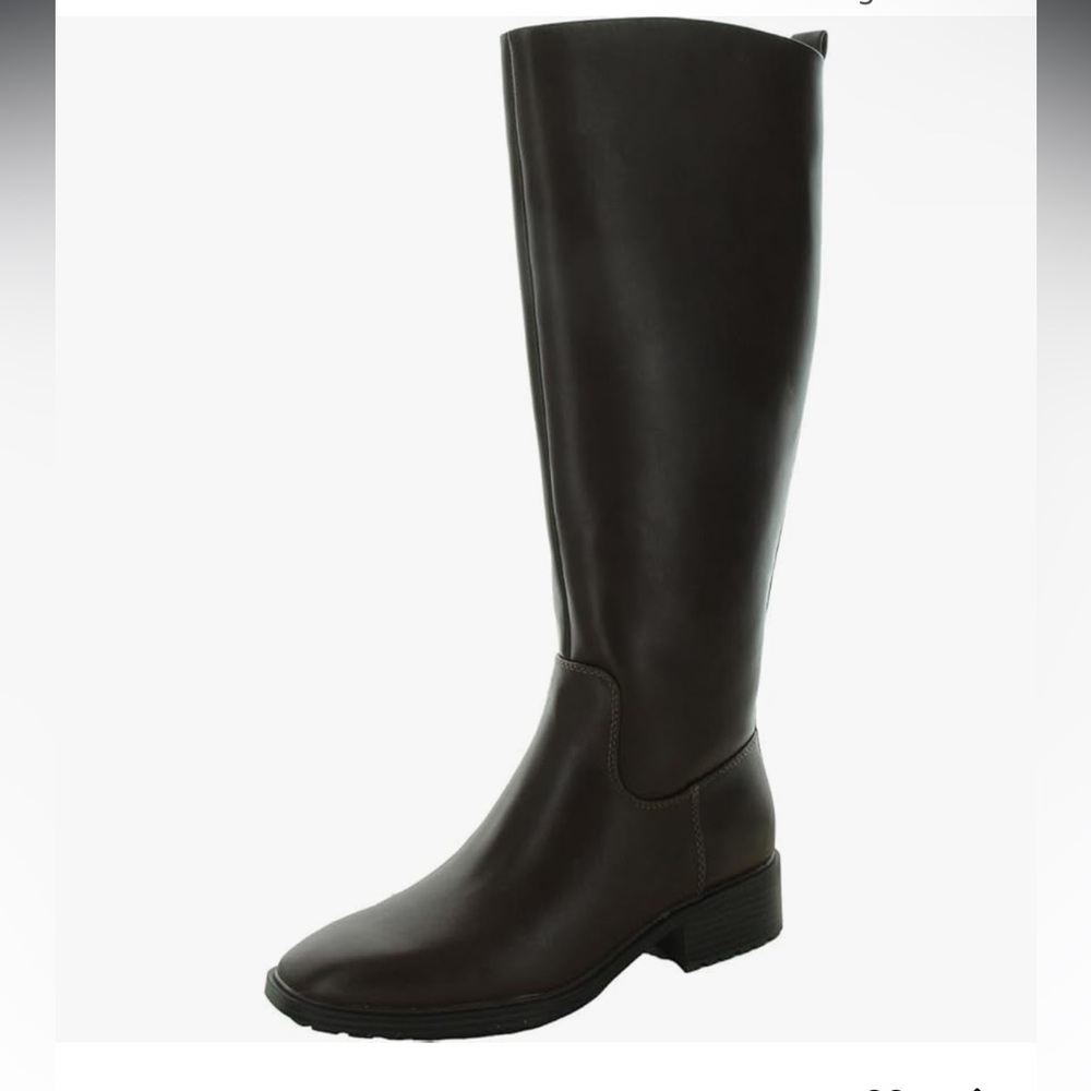 Elegant Dark Brown Leather Knee-High Boots